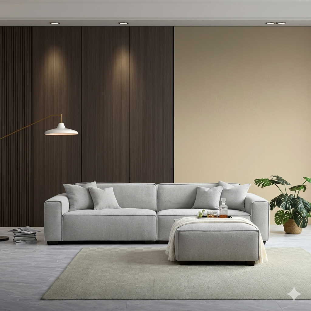 2026 Dunkeld 4 Seater Sofa - Pebble Boucle - Nimbus Beds