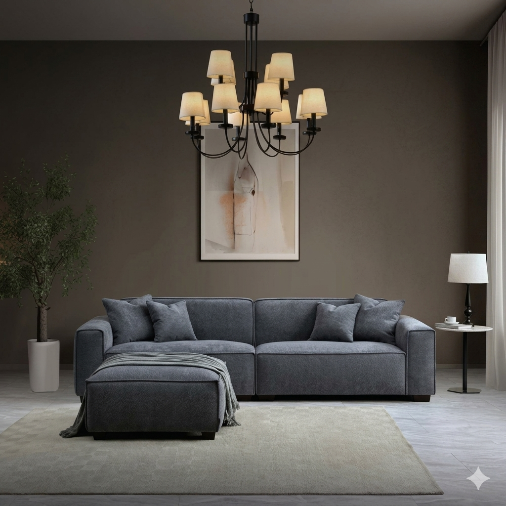 2026 Dunkeld 4 Seater Sofa - Charcoal Boucle - Nimbus Beds