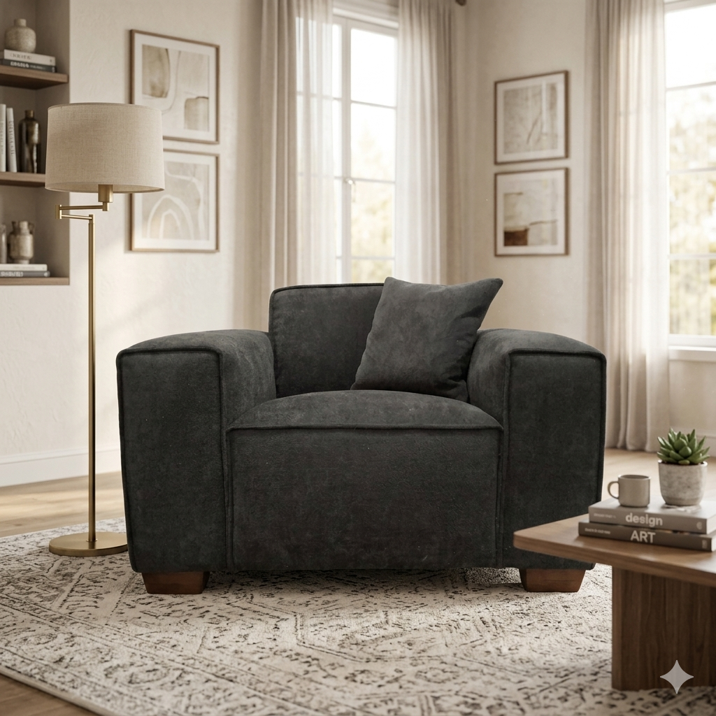 2026 Dunkeld Chair - Midnight Boucle - Nimbus Beds