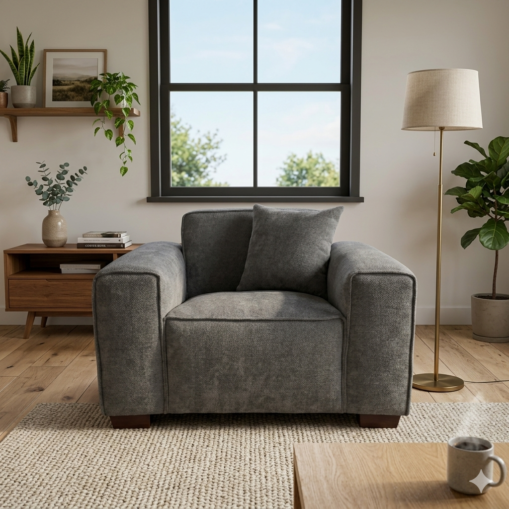 2026 Dunkeld Chair - Charcoal Boucle - Nimbus Beds