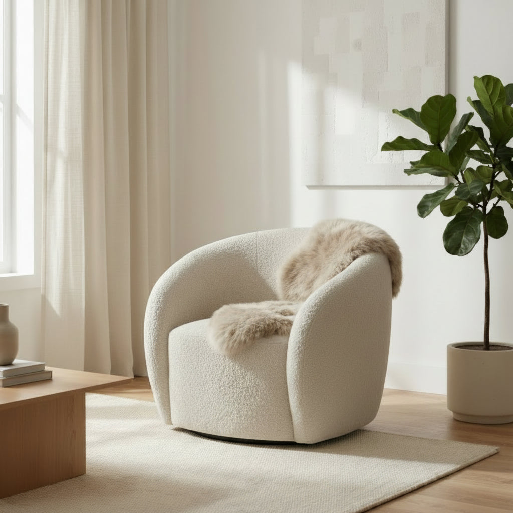 2026 Georgia Accent Chair - Latte Boucle - Nimbus Beds