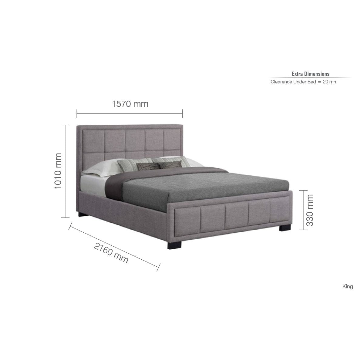 2026 Hannover Fabric Bed - Grey