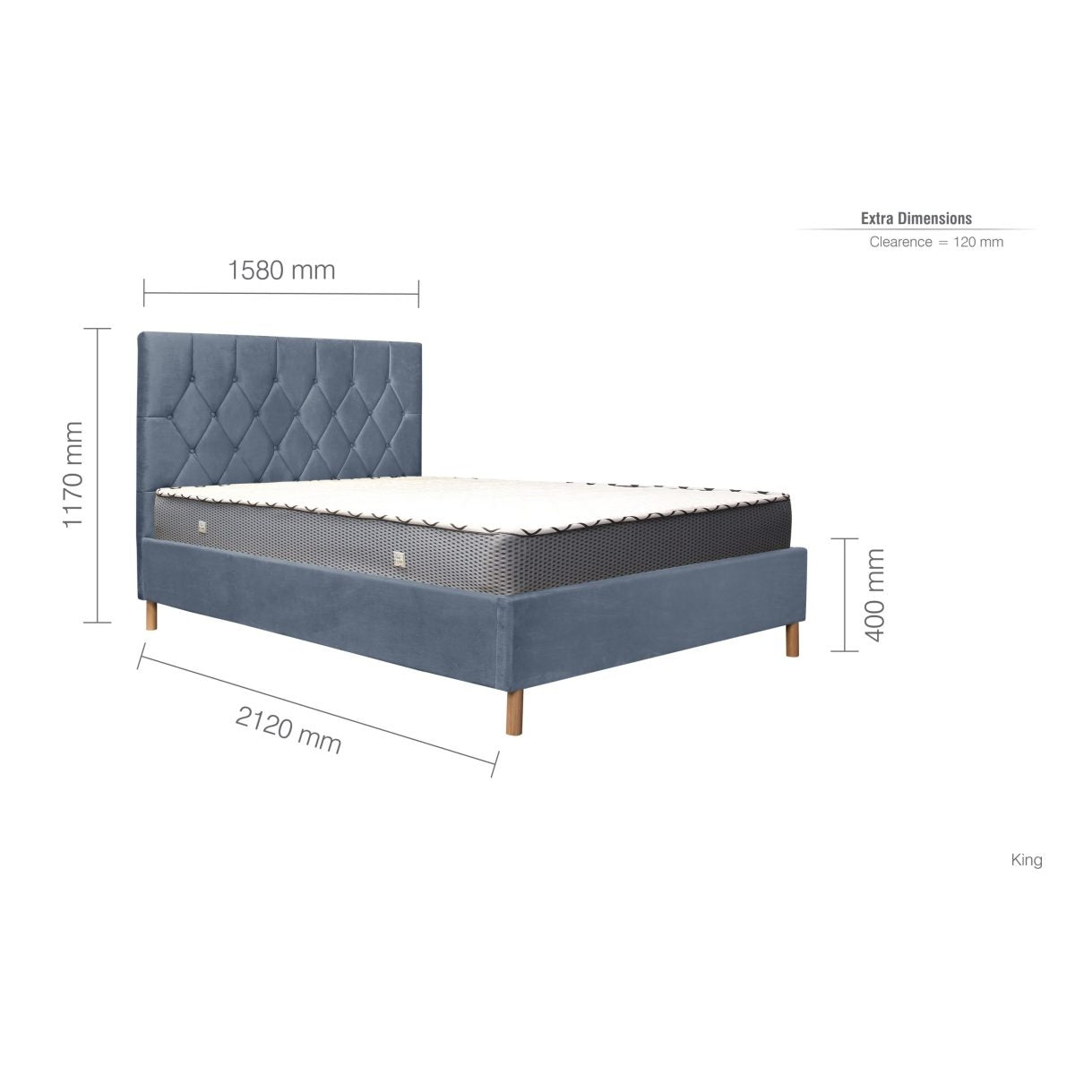 2026 Loxley Fabric Bed - Grey