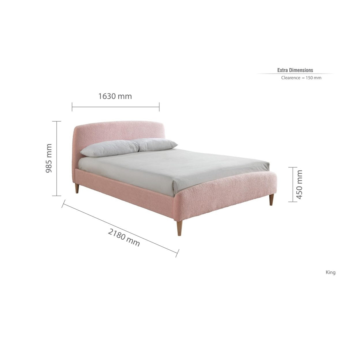 2026 Otley Fabric Bed - Blush Pink
