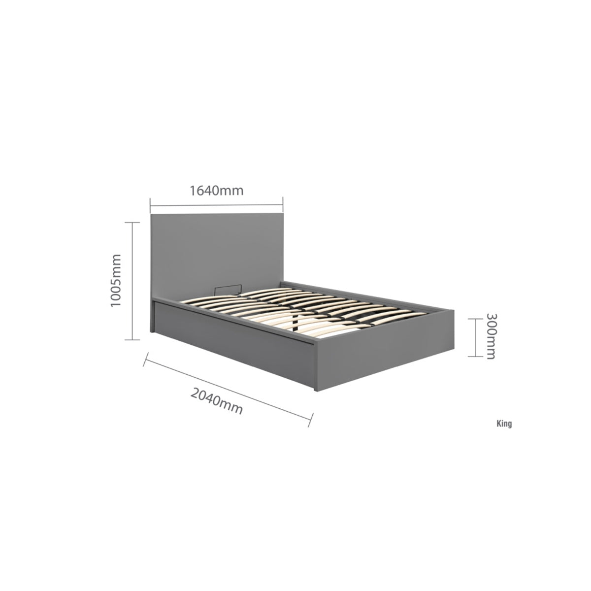 2026 Oslo Ottoman Bed - Grey
