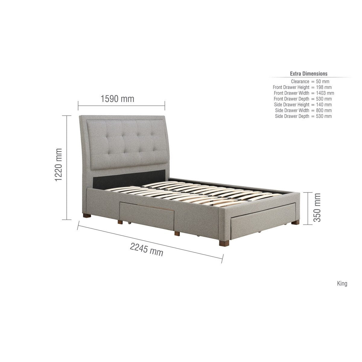 2026 Shelby Fabric Bed Grey