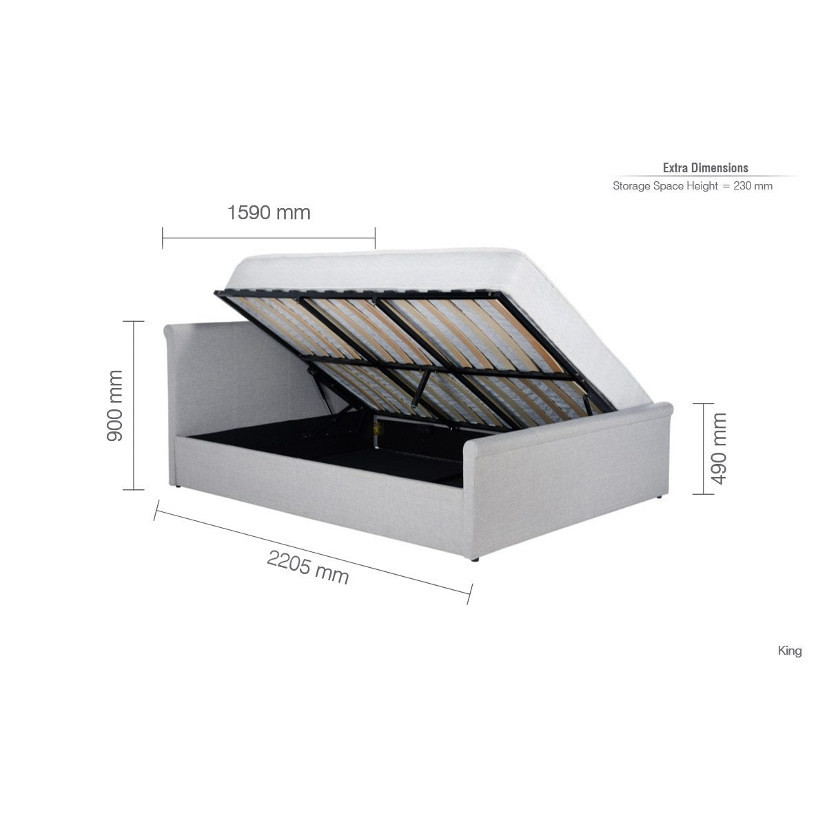 2026 Stratus Ottoman Bed - Grey