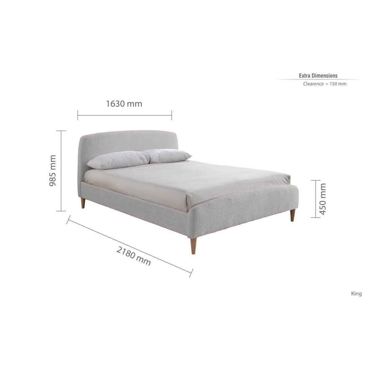 2026 Otley Fabric Bed - Dove Grey