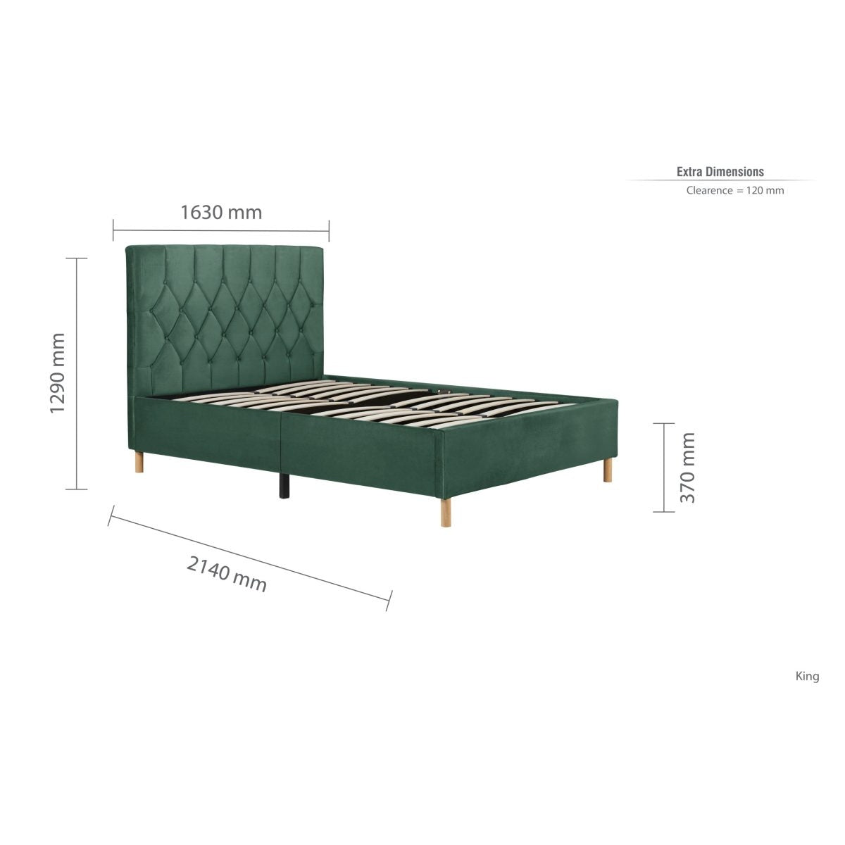 2026 Loxley Fabric Bed - Green