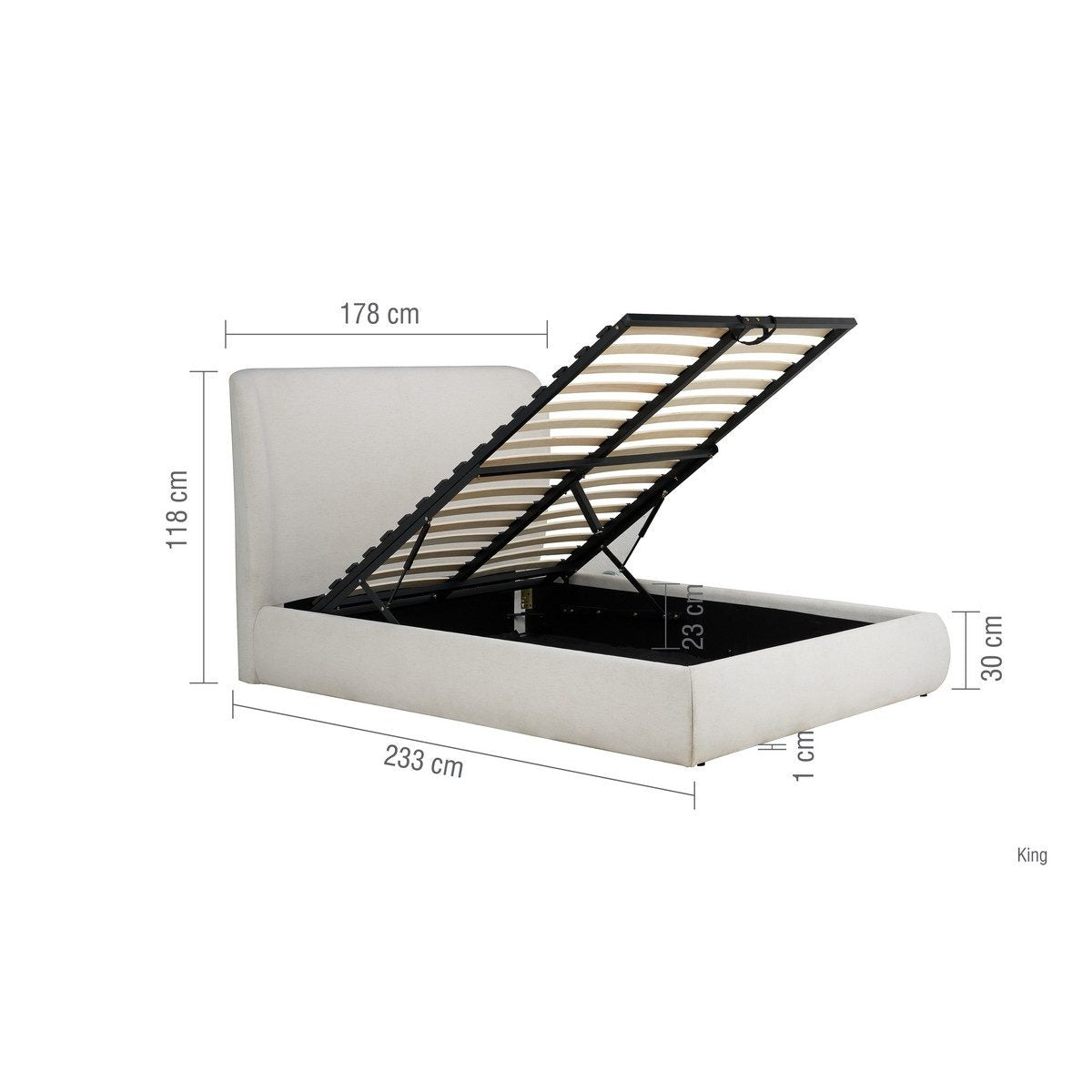 2026 Lanis Ottoman Bed - Cream