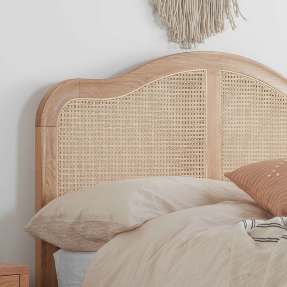 2026 Leonie Rattan Bed - Oak