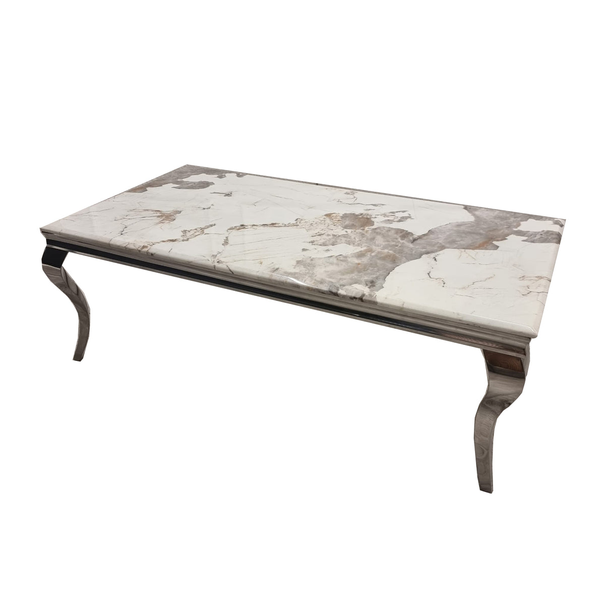 2026 Louis Chrome Coffee Table in Pandora Marble
