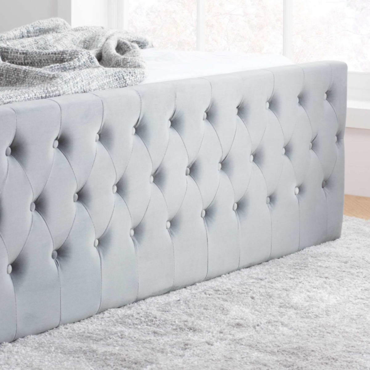 2026 Marquis Fabric Ottoman Bed - Grey Velvet