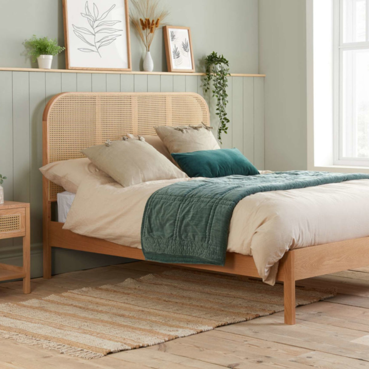 2026 Margot Rattan Bed - Oak