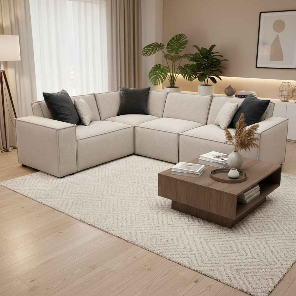 2026 Meigle Corner  Sofa -  Pebble Grey - Nimbus Beds