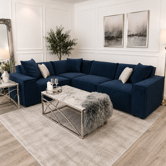 2026 Meigle Corner  Sofa  - Navy Blue - Nimbus Beds