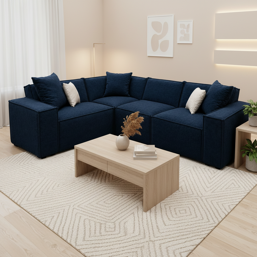 2026 Meigle Corner  Sofa  - Navy Blue - Nimbus Beds