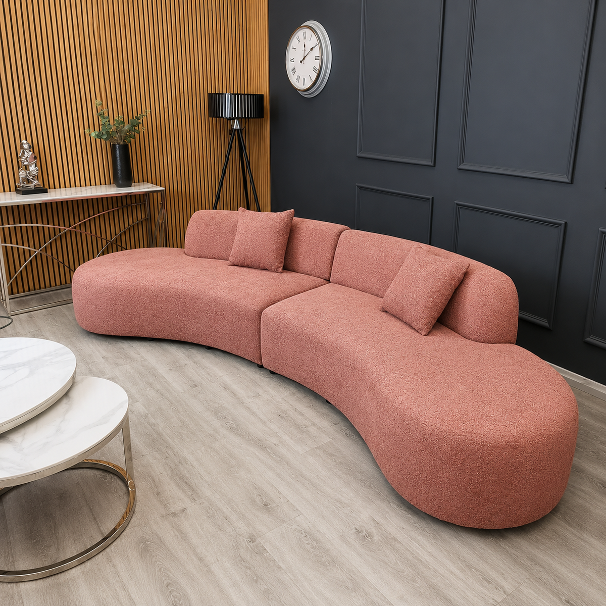 2026 Melrose Curved Sofa -  Blush - Nimbus Beds