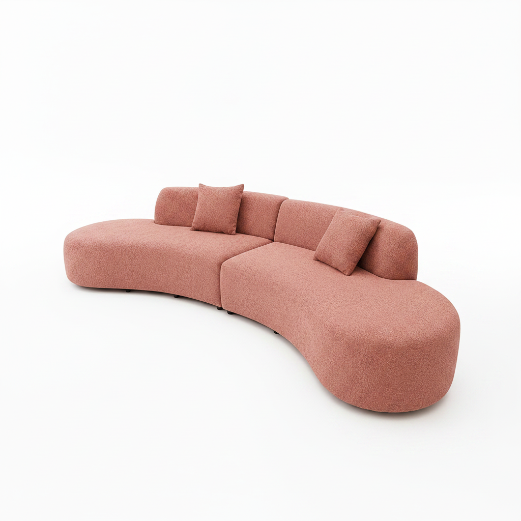2026 Melrose Curved Sofa -  Blush - Nimbus Beds