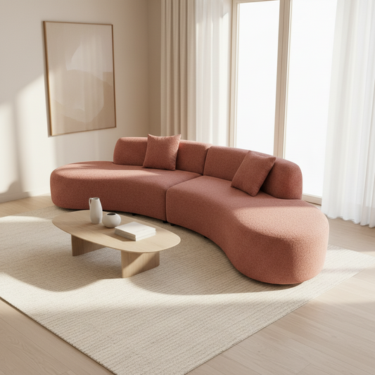 2026 Melrose Curved Sofa -  Blush - Nimbus Beds