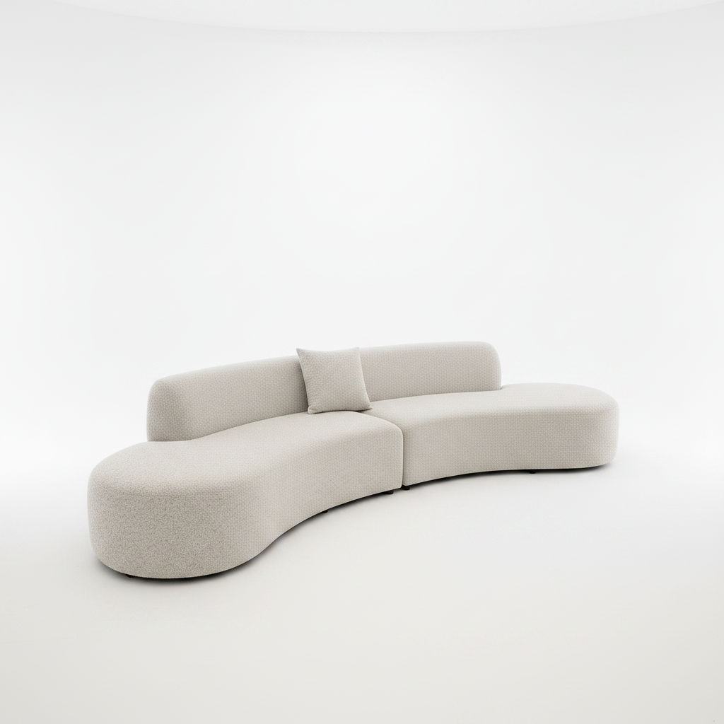 2026 Melrose Curved Sofa -  Silver Grey - Nimbus Beds