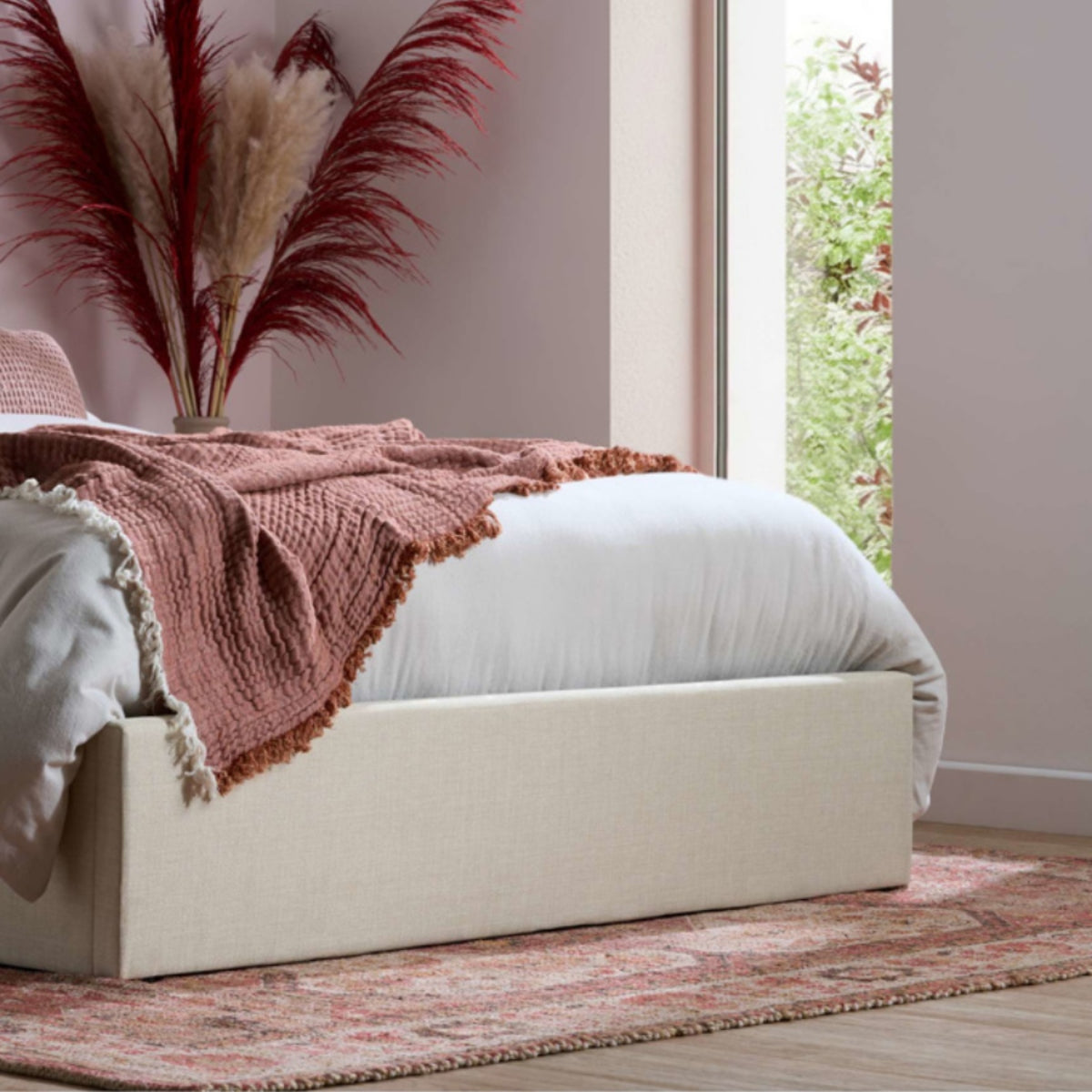 2026 Monaco Fabric Ottoman Bed - Beige