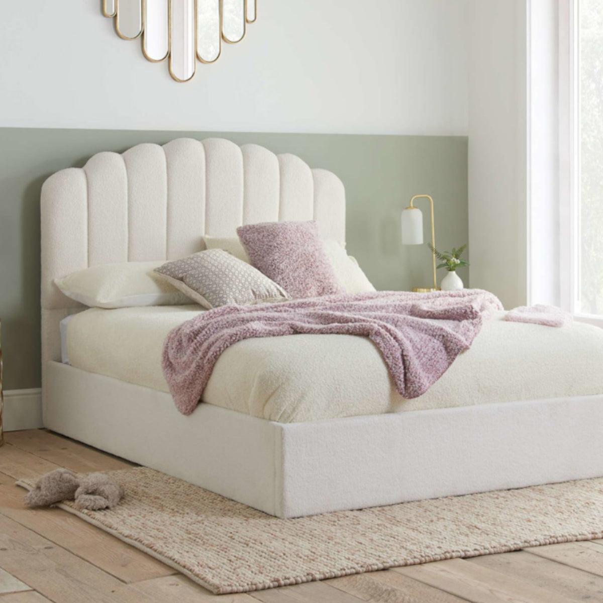 2026  Monaco Fabric Ottoman Bed - White