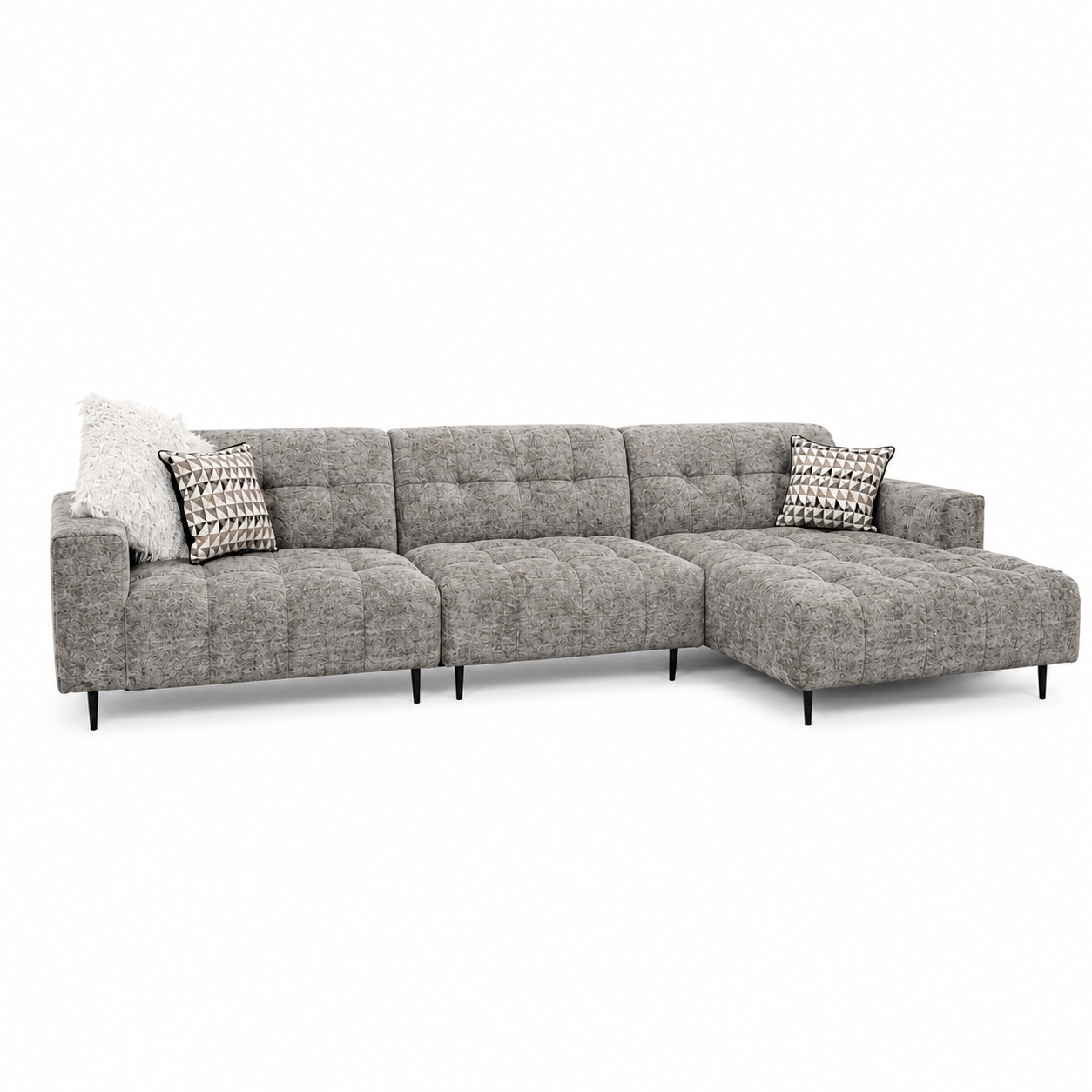 2026 Oakley 3 Piece Sofa - Mottled Grey - Nimbus Beds