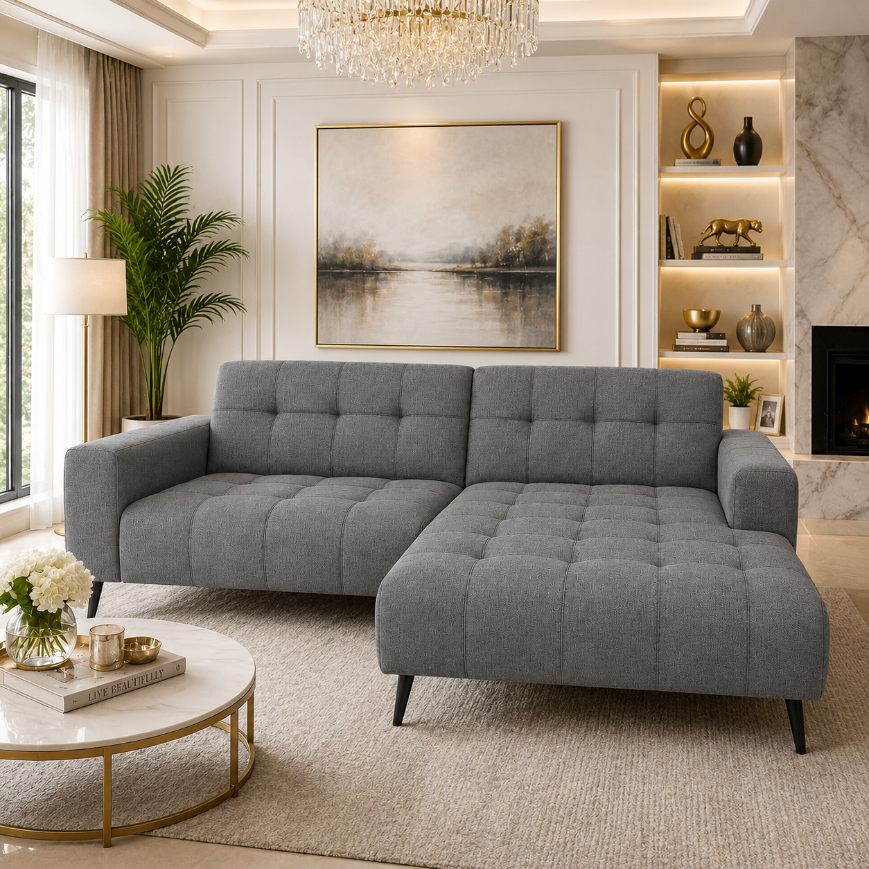 2026 Oakley 2 Piece Sofa - Grey - Nimbus Beds