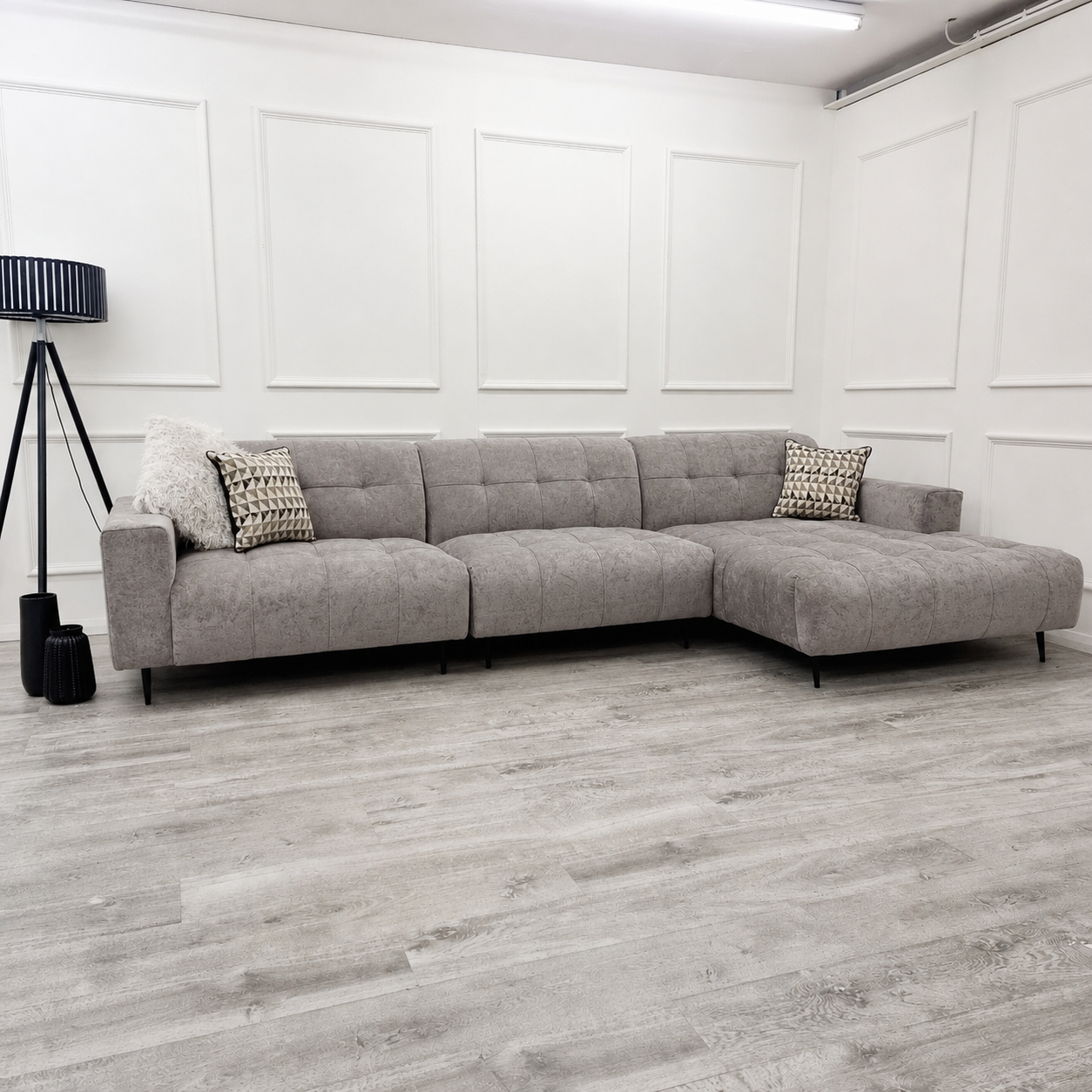 2026 Oakley 3 Piece Sofa -  Silver Grey - Nimbus Beds
