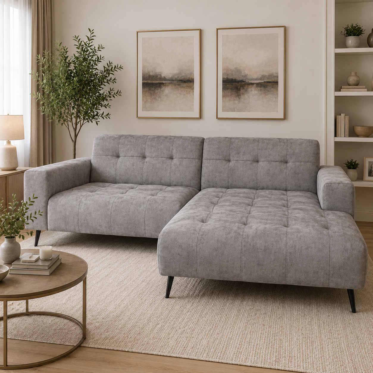 2026 Oakley 2 Piece Sofa -  Silver Grey - Nimbus Beds