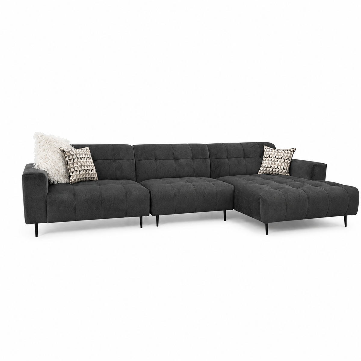 2026 Oakley 3 Piece Sofa -  Steel Grey - Nimbus Beds