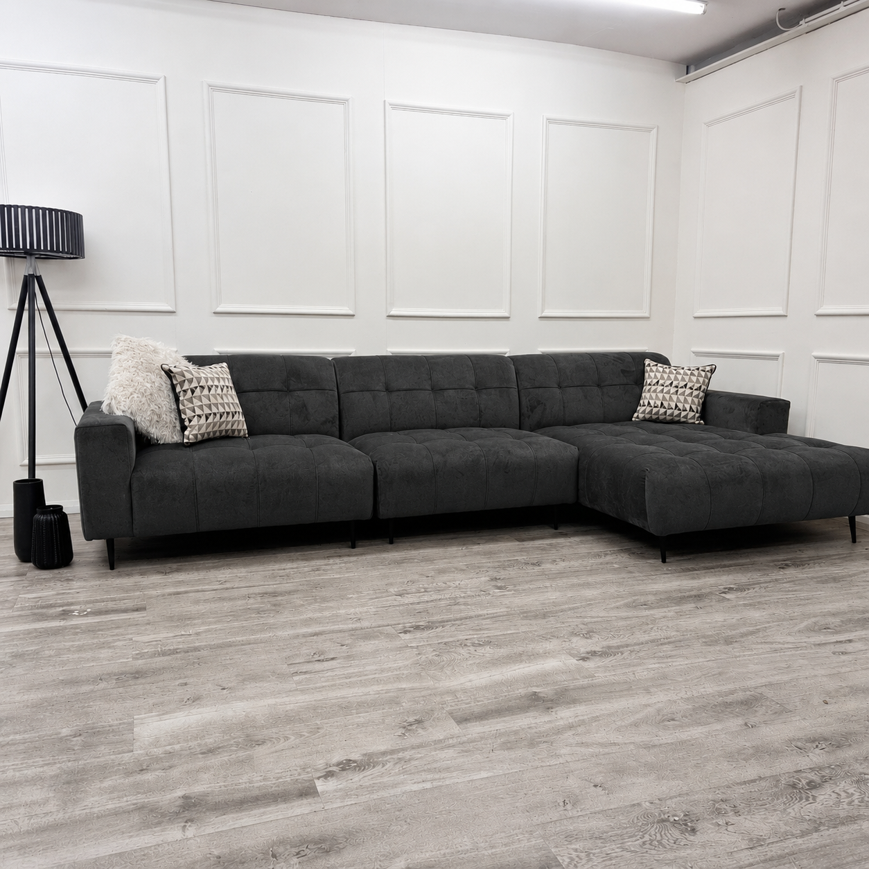 2026 Oakley 3 Piece Sofa -  Steel Grey - Nimbus Beds