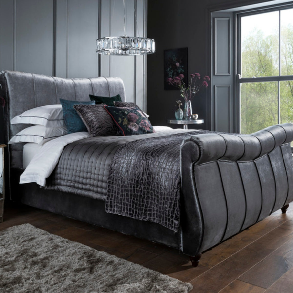 2026 Lancaster Fabric Bed Frame in Black