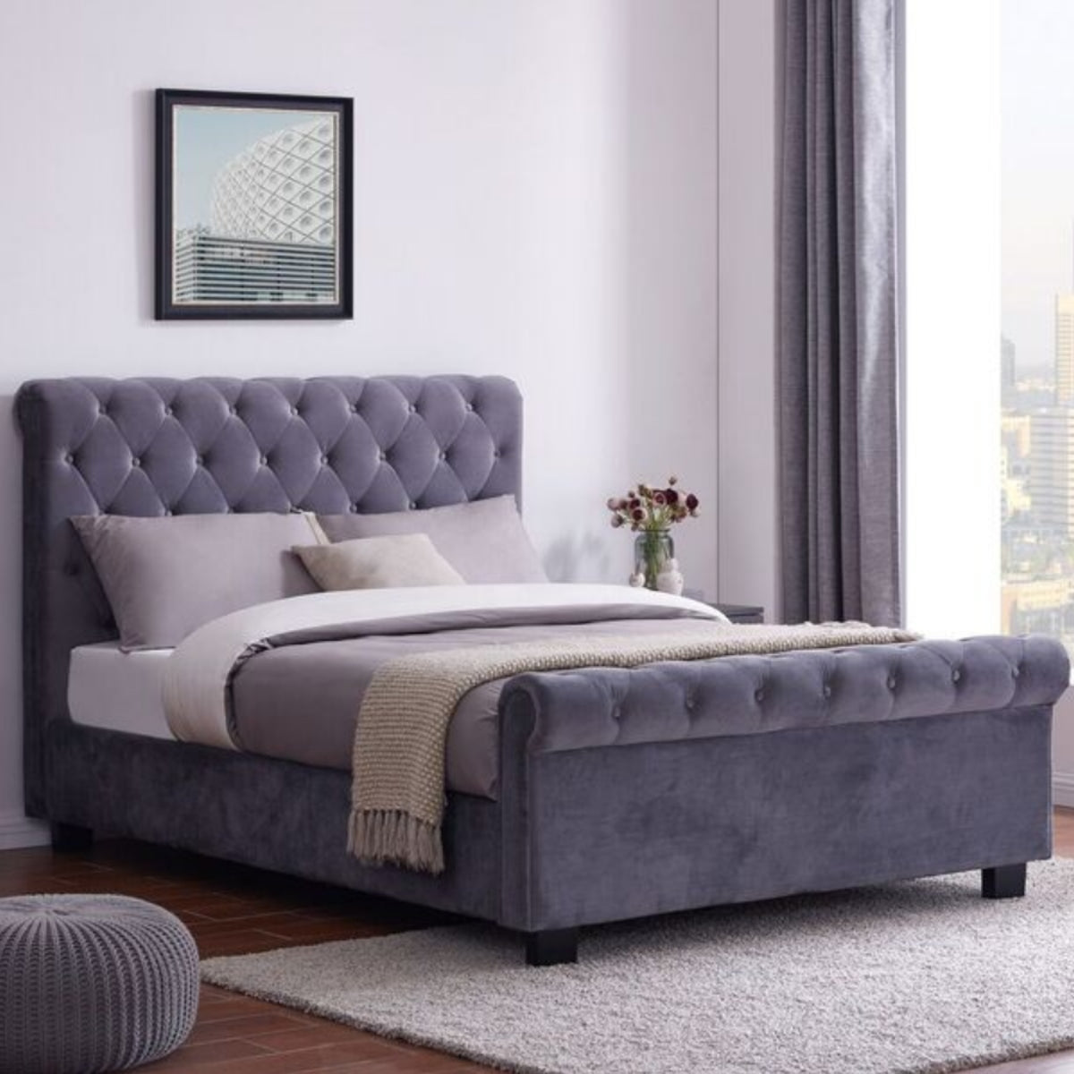 2026 Wakefield Fabric Ottoman Bed Frame in  Grey