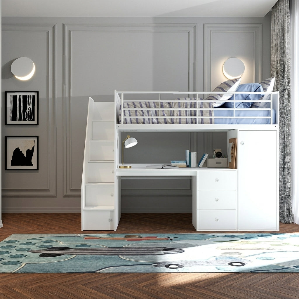 2026 Derry Wooden High Sleeper Bed Frame in White