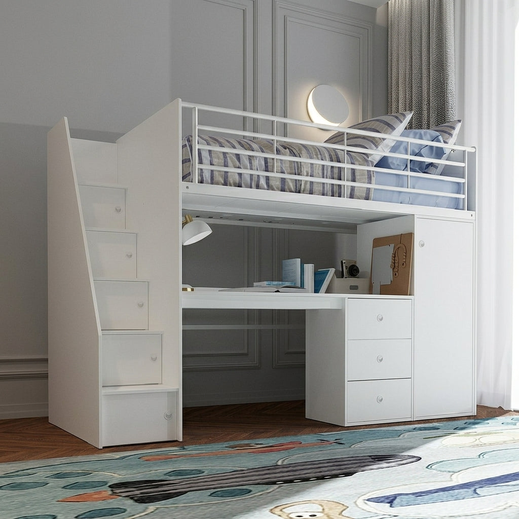 2026 Derry Wooden High Sleeper Bed Frame in White