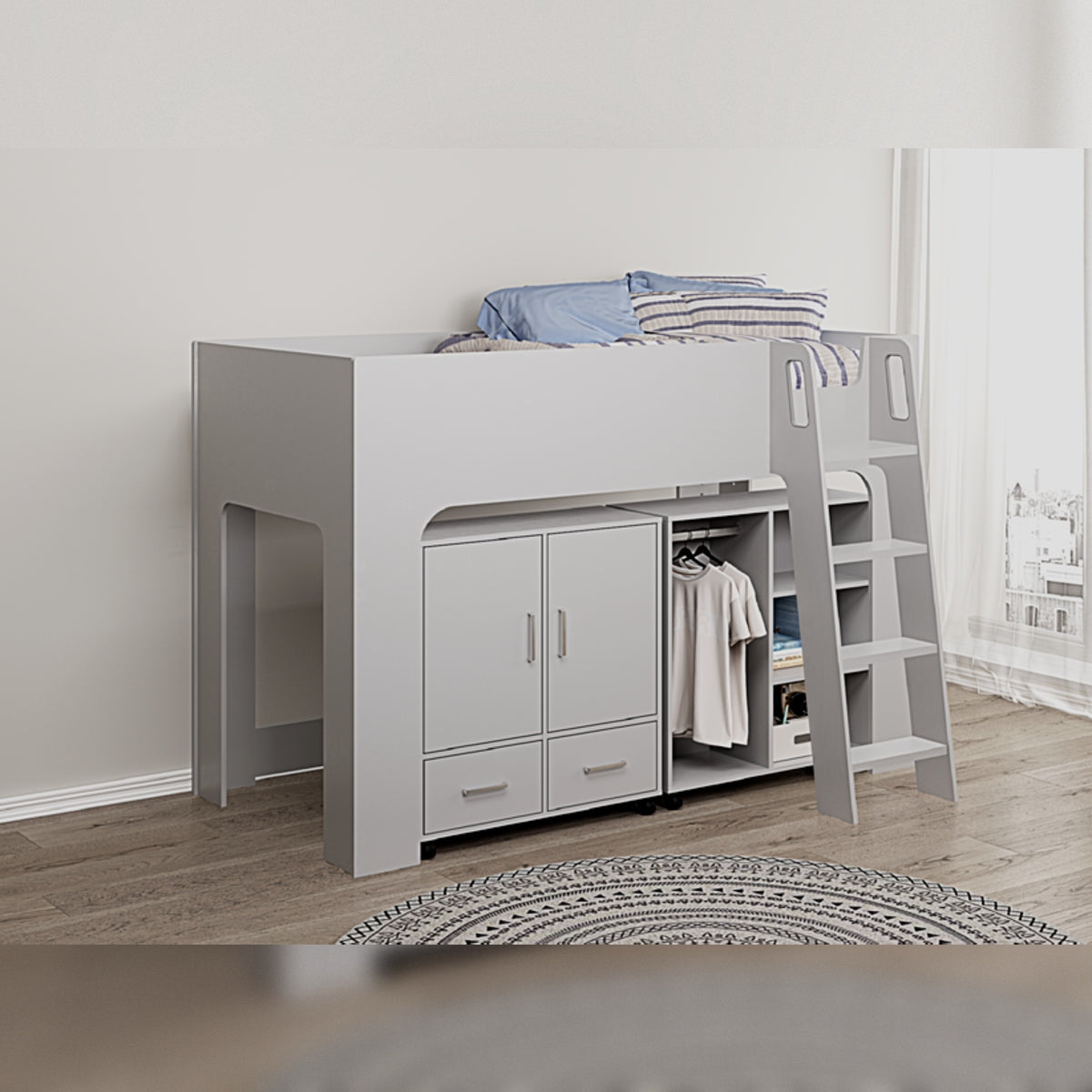 2026 Exeter Wooden Mid Sleeper Bed Frame in Grey