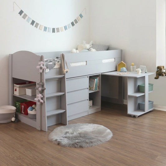 2026 Brighton Wooden Mid Sleeper Bed Frame in Grey