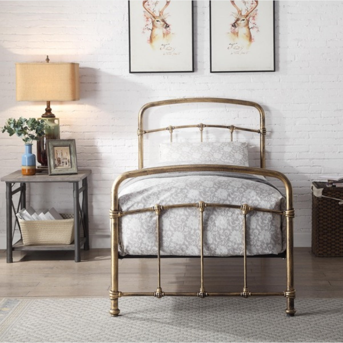 2026 Maple Metal Bed Frame in  Antique Bronze