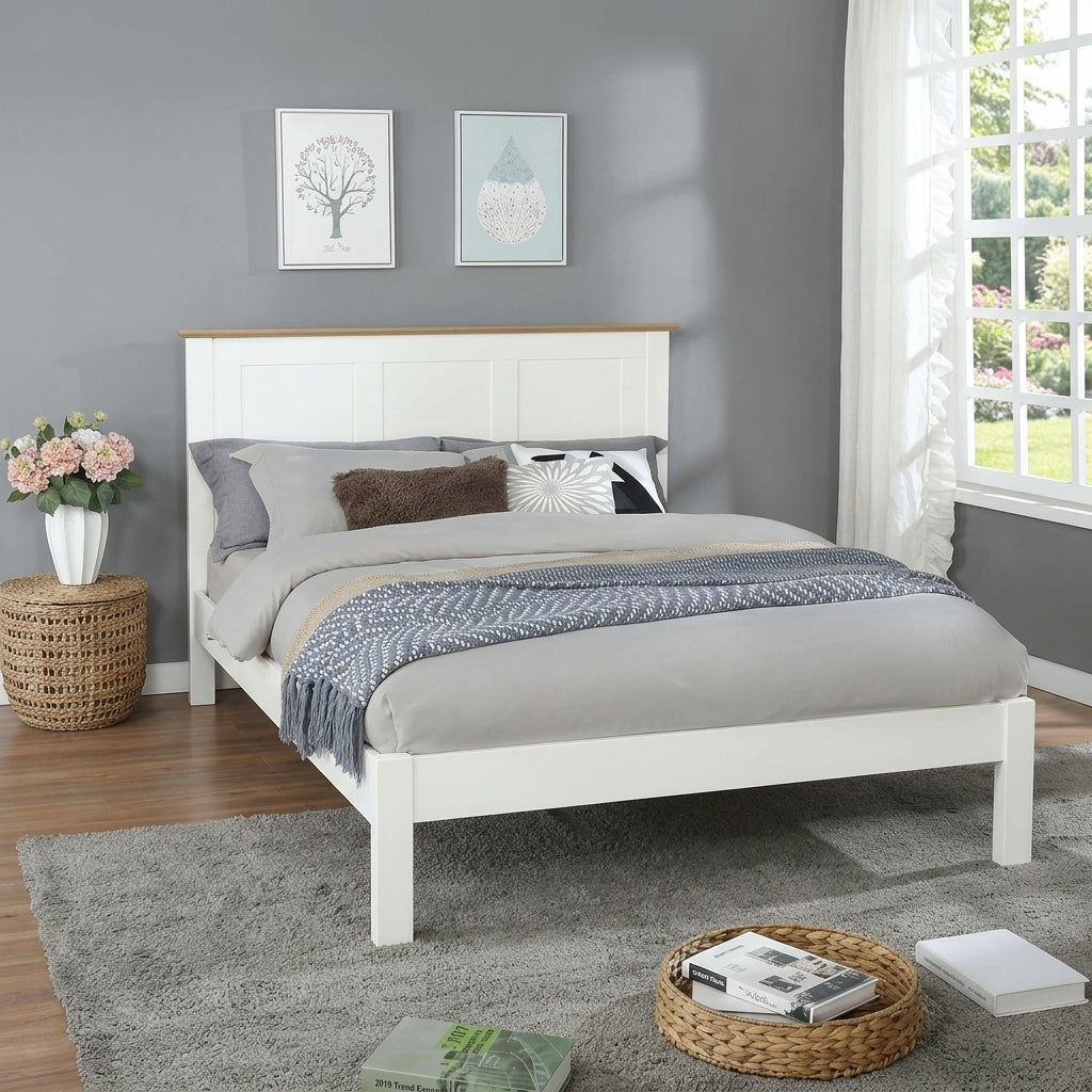 2026 Canterbury 4 Drawer Wooden Bed Frame in Light Oak