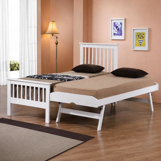 2026 Preston Wooden Guest Bed Frame in White