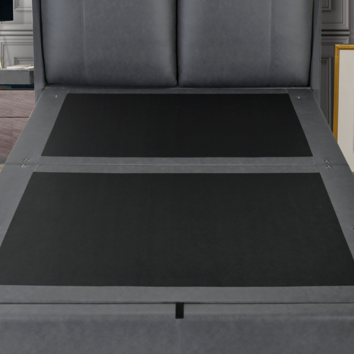 2026 Athena Fabric Ottoman Bed Frame in Grey