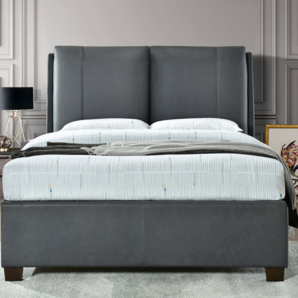 2026 Athena Fabric Ottoman Bed Frame in Grey