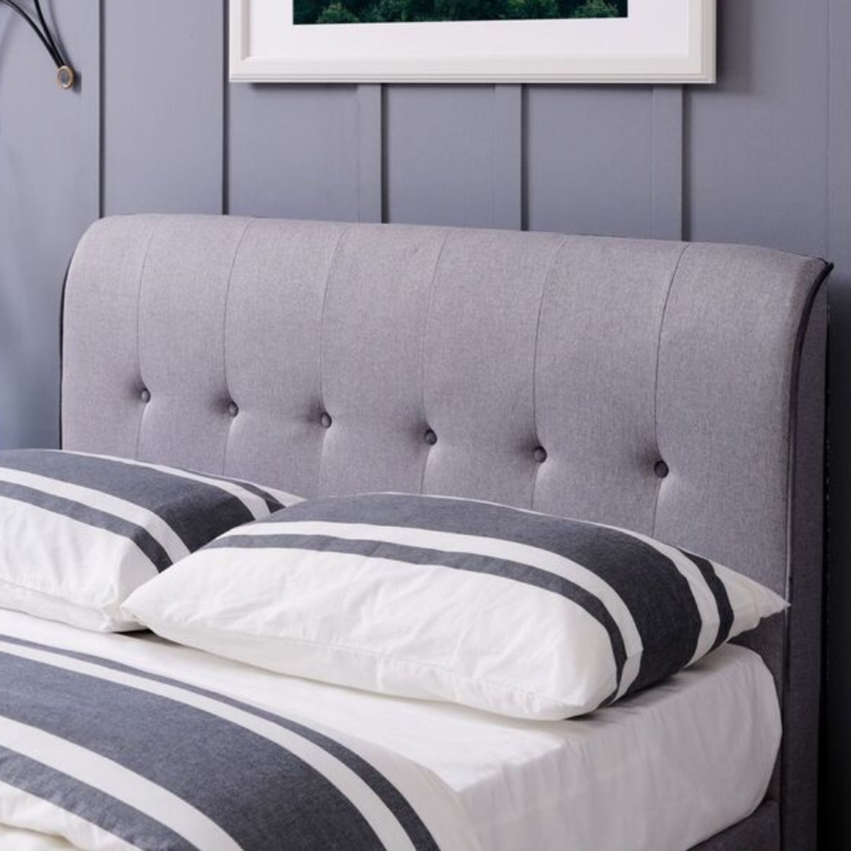 2026 Chester Fabric End Lift Ottoman Bed Frame in  Grey