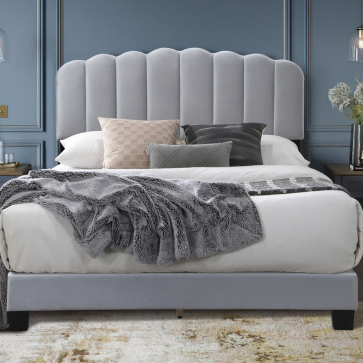 2026 Hazel Fabric Bed Frame in Grey