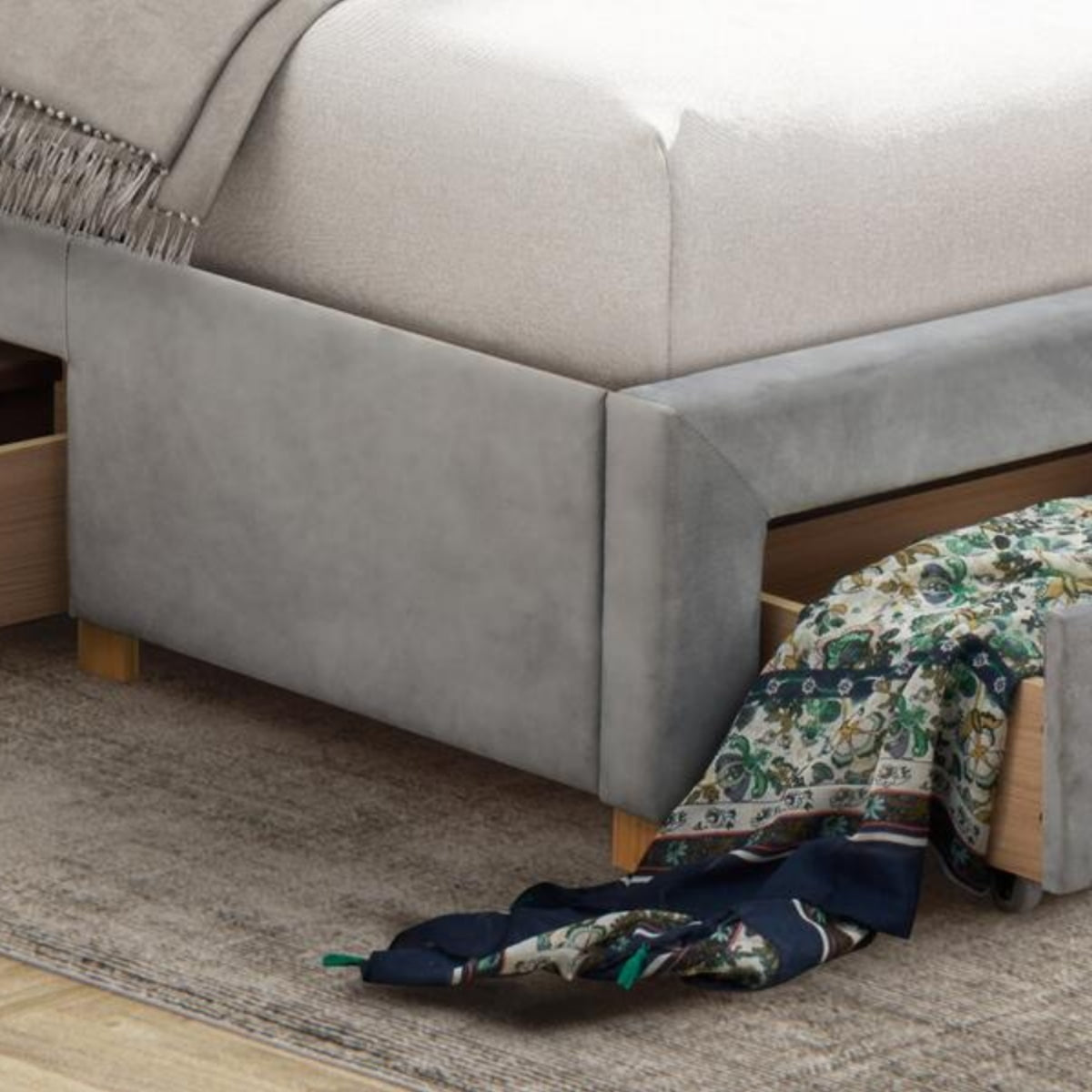 2026 Derby Fabric Bed Frame in Grey