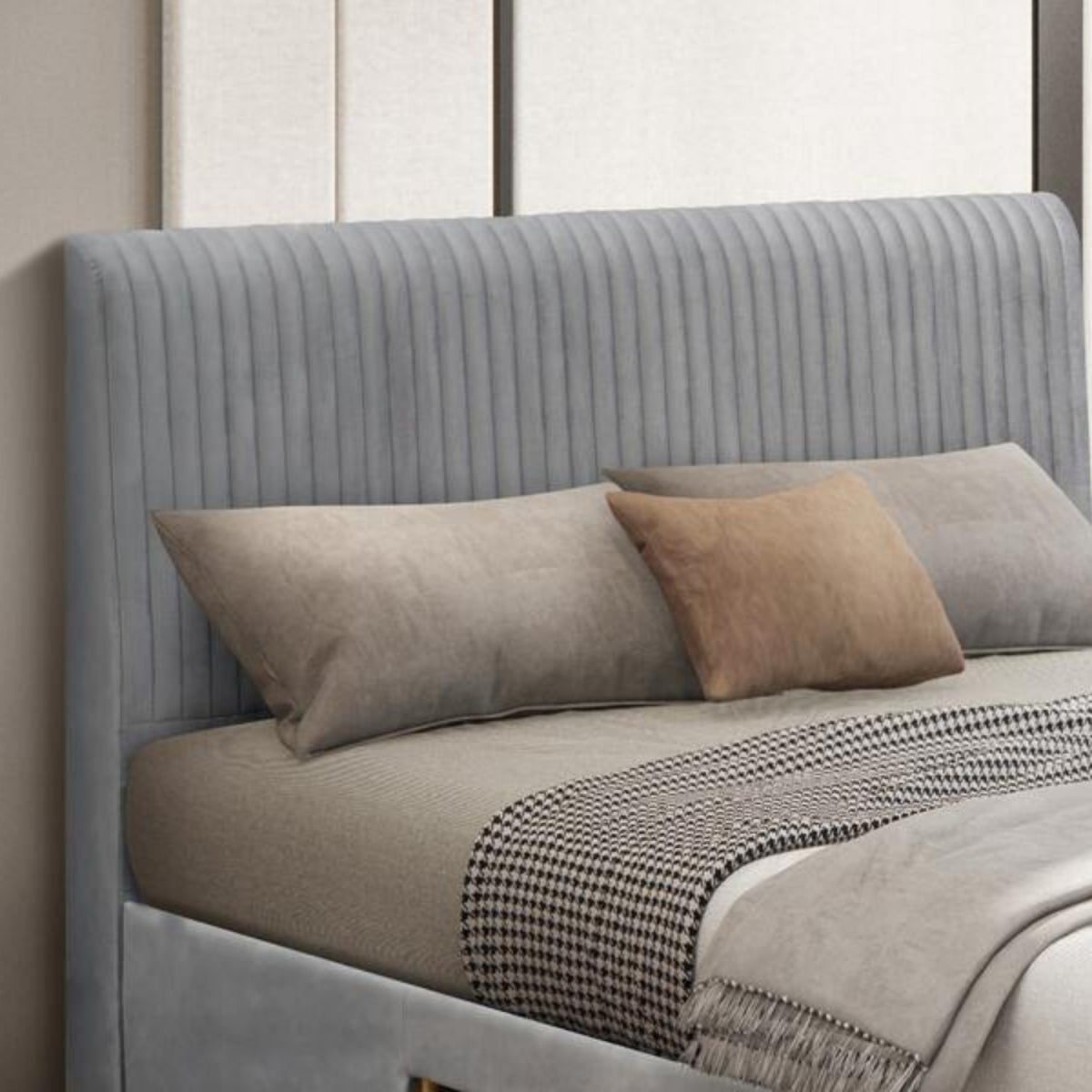 2026 Derby Fabric Bed Frame in Grey