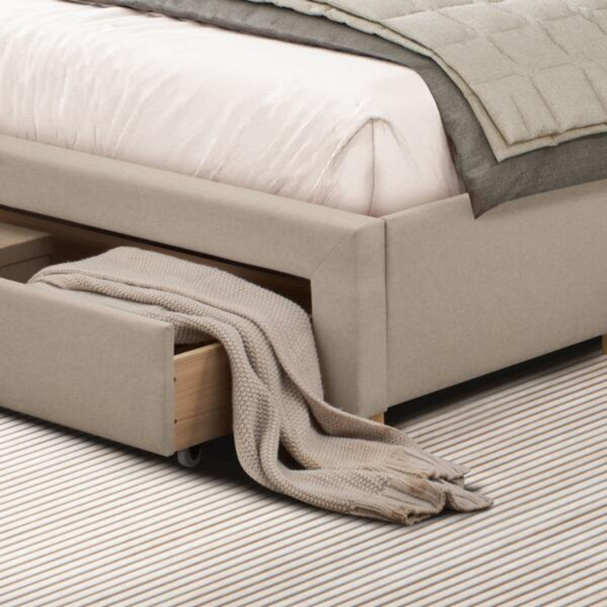 2026 Derby Fabric Bed Frame in Linen