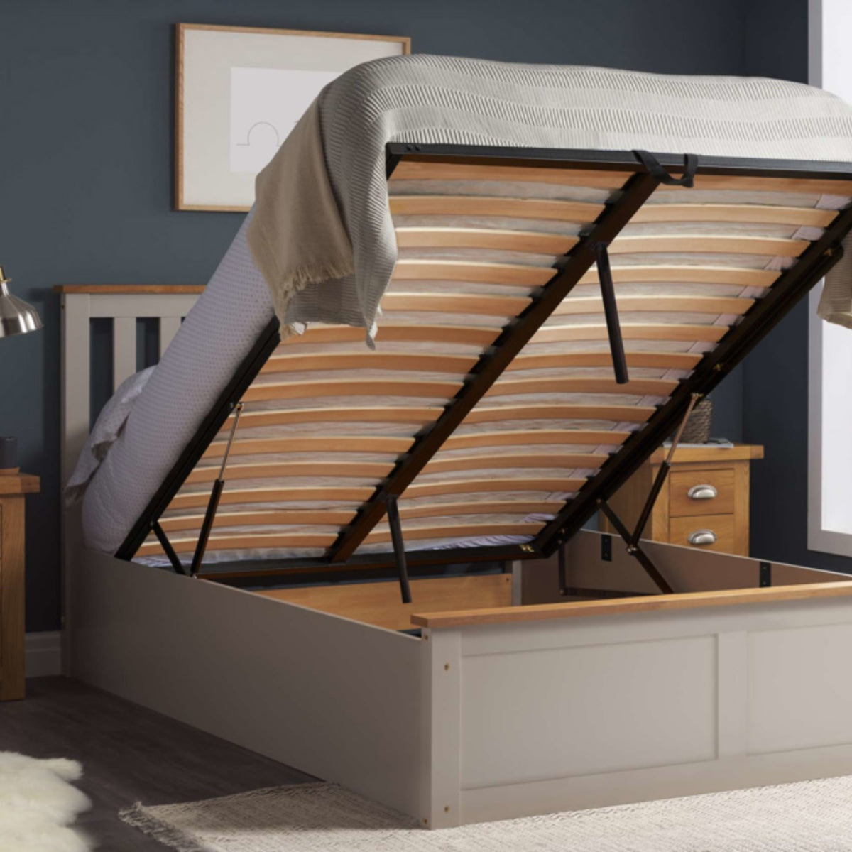 2026 Phoenix Ottoman Bed - Pearl Grey